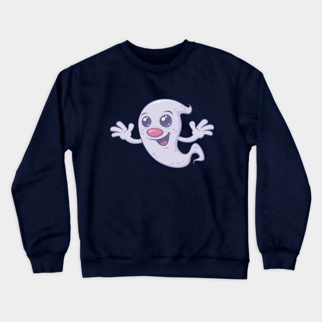 Cute Retro Ghost Crewneck Sweatshirt by fizzgig